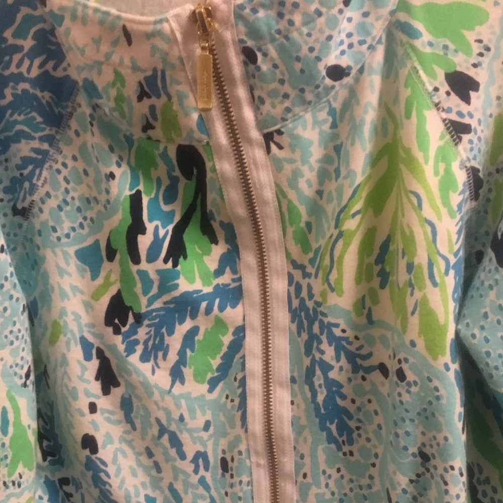Lilly Pulitzer pullover, pink stain shown in photo